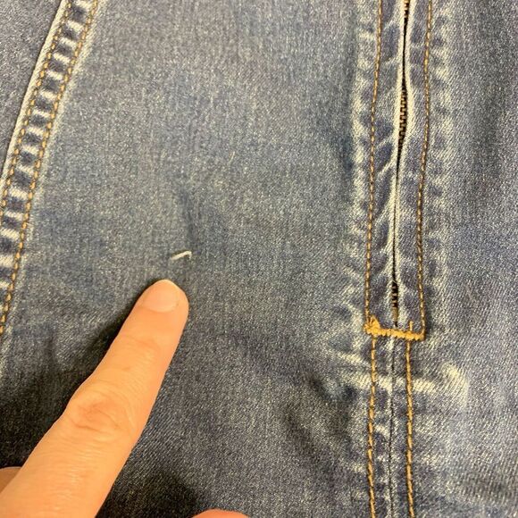 Free People (6) Women's Blue Denim Mini Skirt - Stretchy Jean Seam Detail - Picture 4 of 10